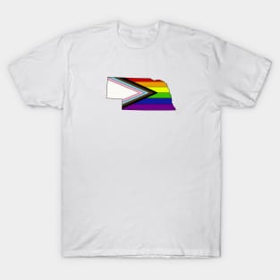 Progress pride flag - Nebraska T-Shirt